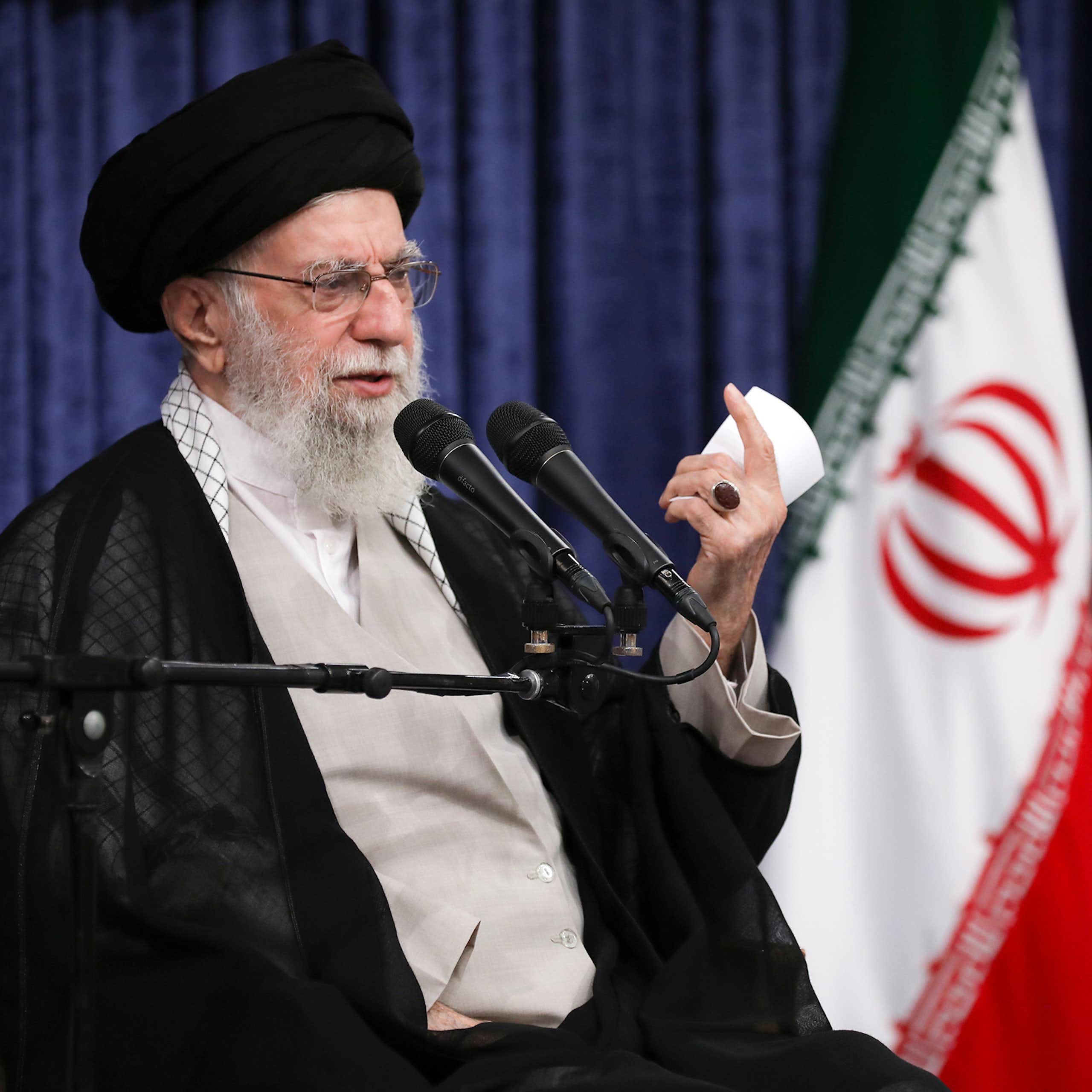 A man gives a speech.