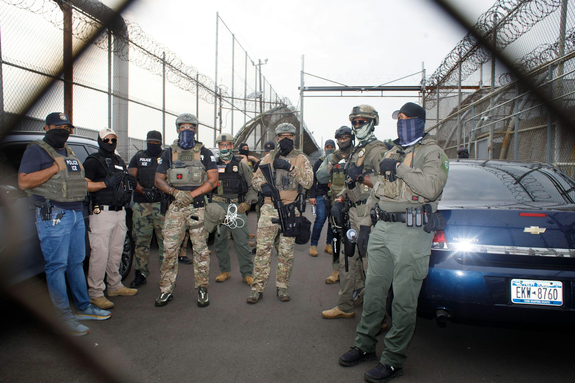 ICE agents at at the Delaney detention centre, New Jersey, in June 2025.