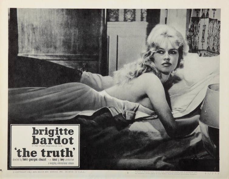 Bardot in a bed.