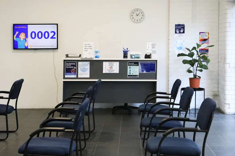 A waiting room.