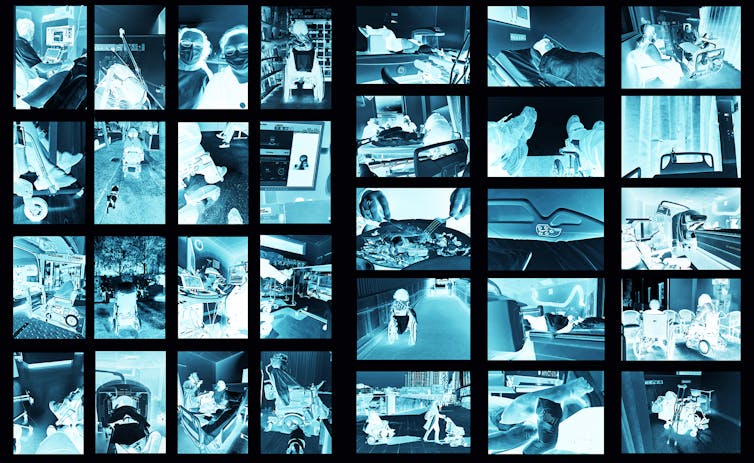 Blue images.