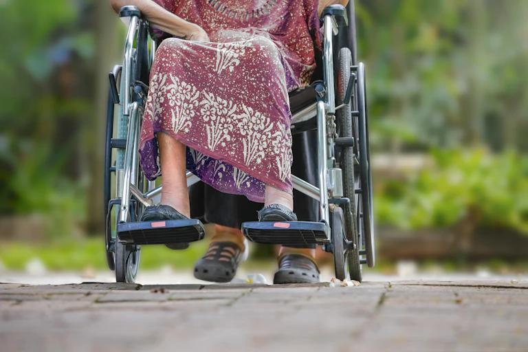 Woman in wheelchair