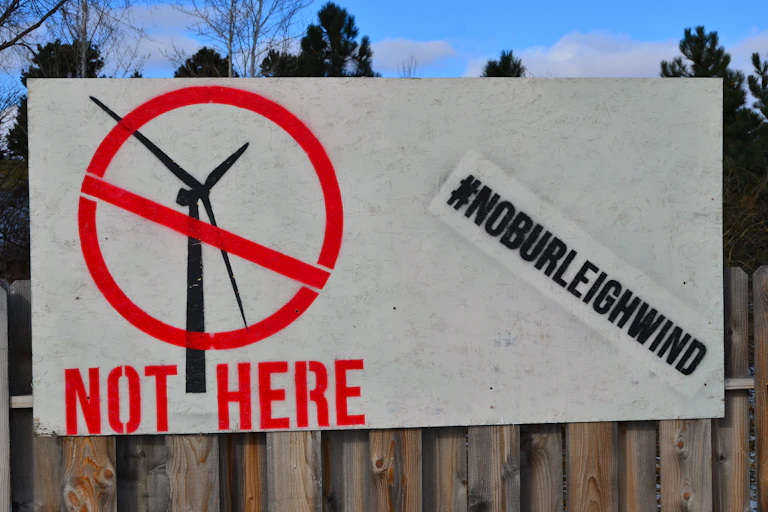 an anti-wind farm poster in Germany