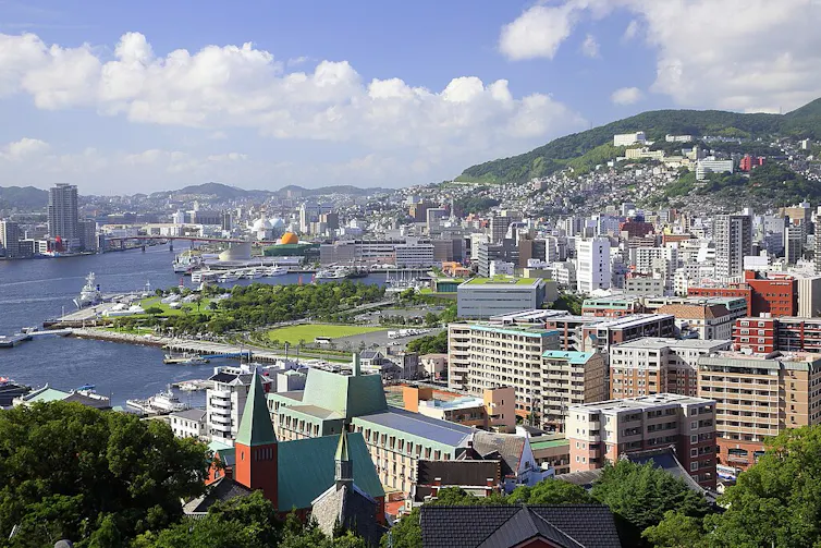 Vista actual de la ciudad de Nagasaki.