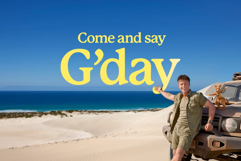Come and say g'day advertising still.