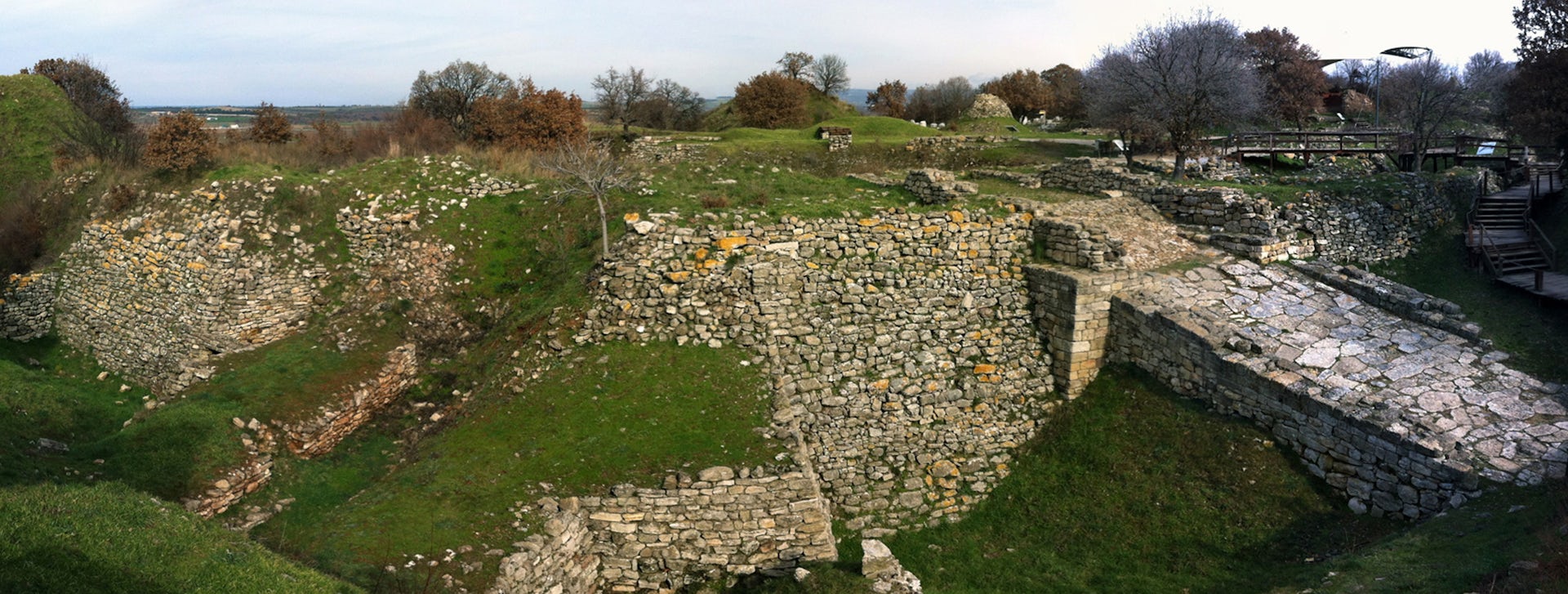 The remains of a building's foundation
