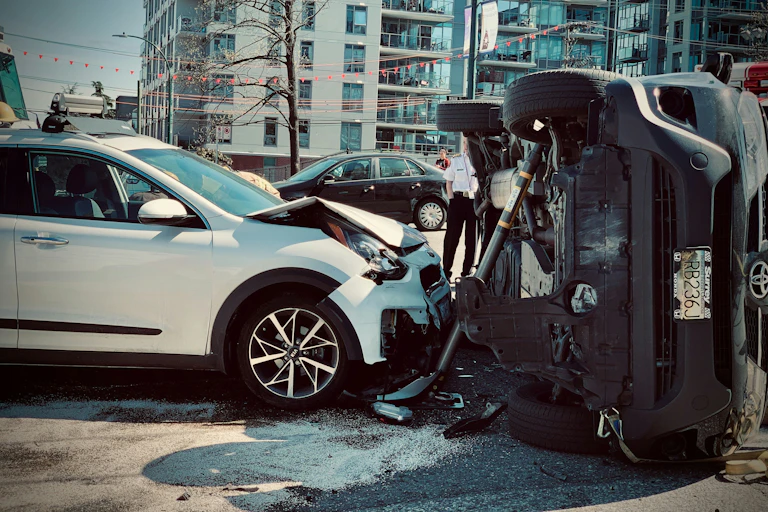 Accident between two cars.