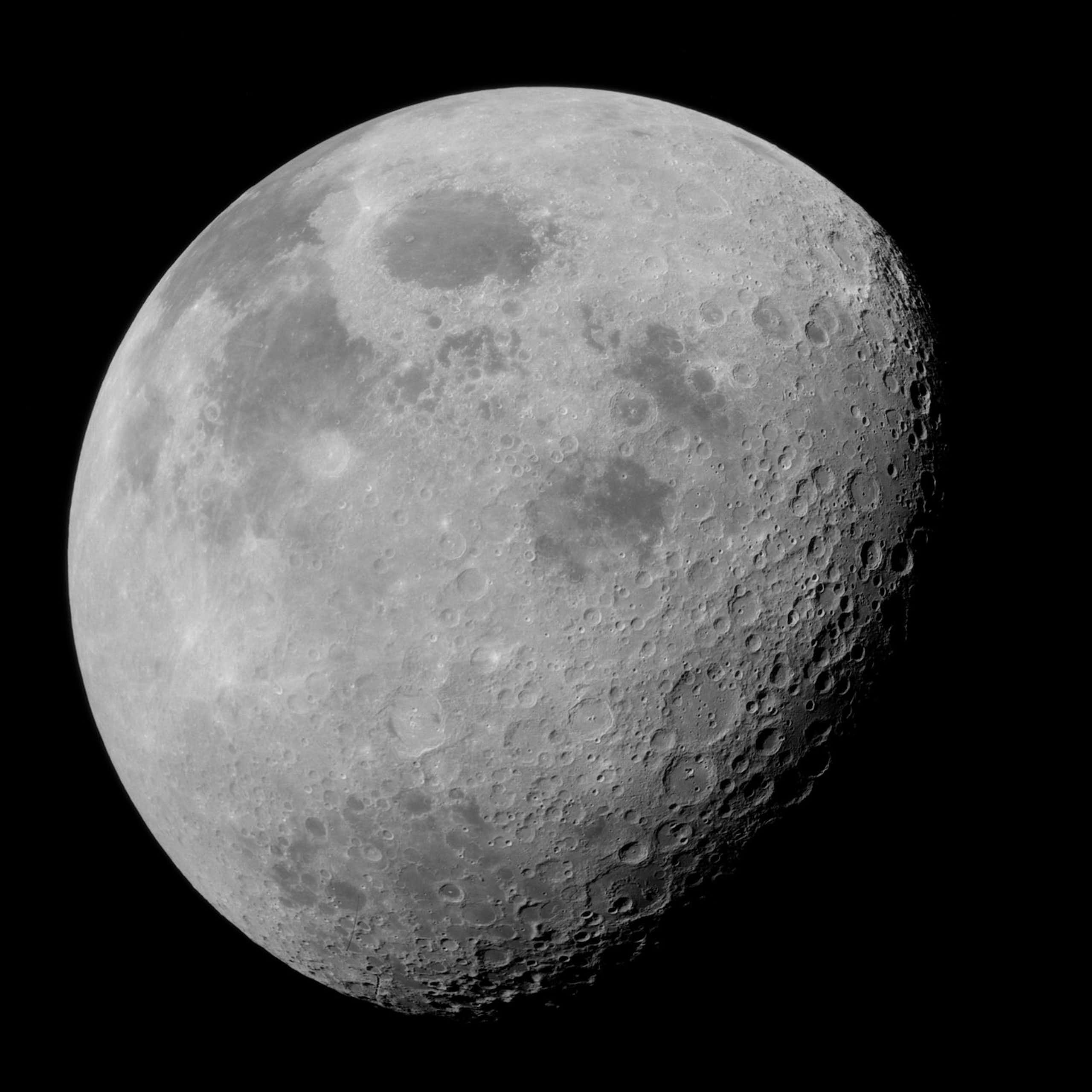 The gibbous Moon as viewed from the Apollo 12 mission.
