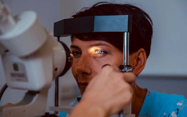 Patient has eye exam