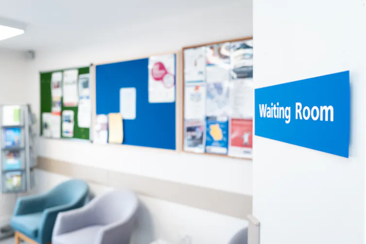 Door open to waiting room.