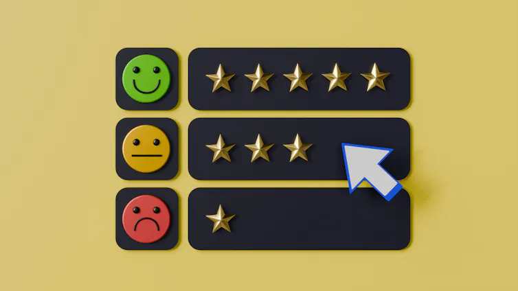 three rows of stars and emoticons