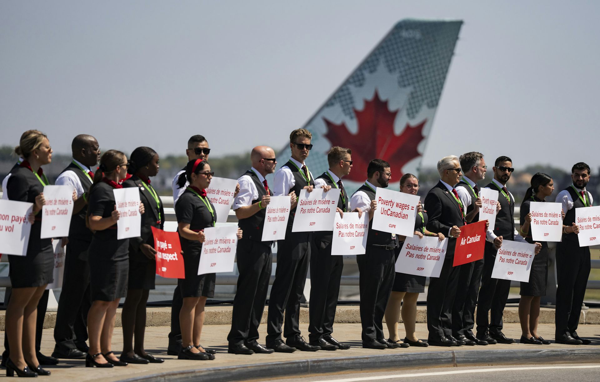 Air Canada flight attendants issue strike notice; airline responds with lockout.