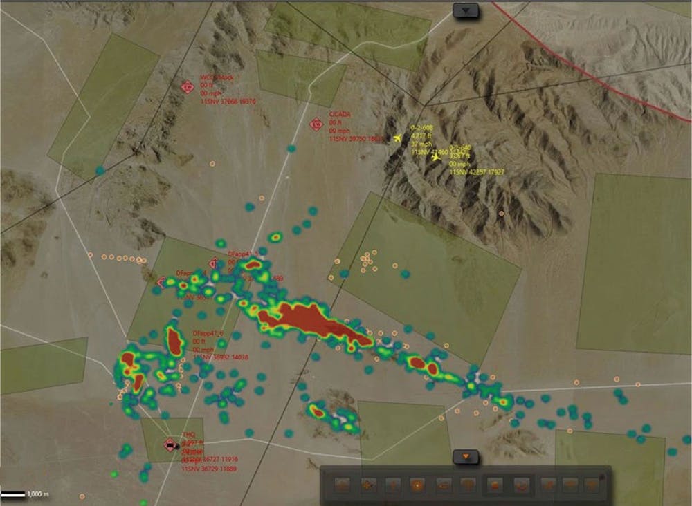 Electronic emissions of a brigade combat team training at Fort Irwin, Calif.