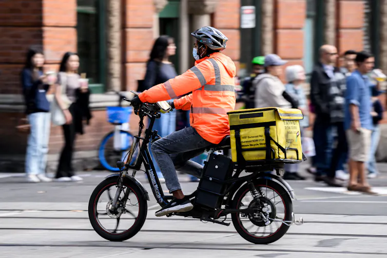 delivery rider on e-bike