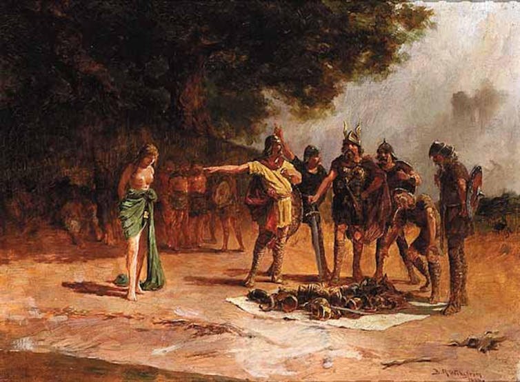 The Vikings' Hoard, a painting by American artist Bror Anders Wikström (1886)