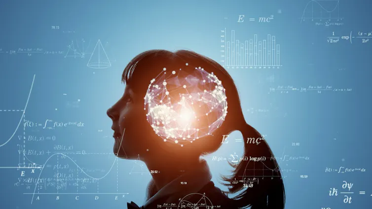 Schoolgirl with AI in her head