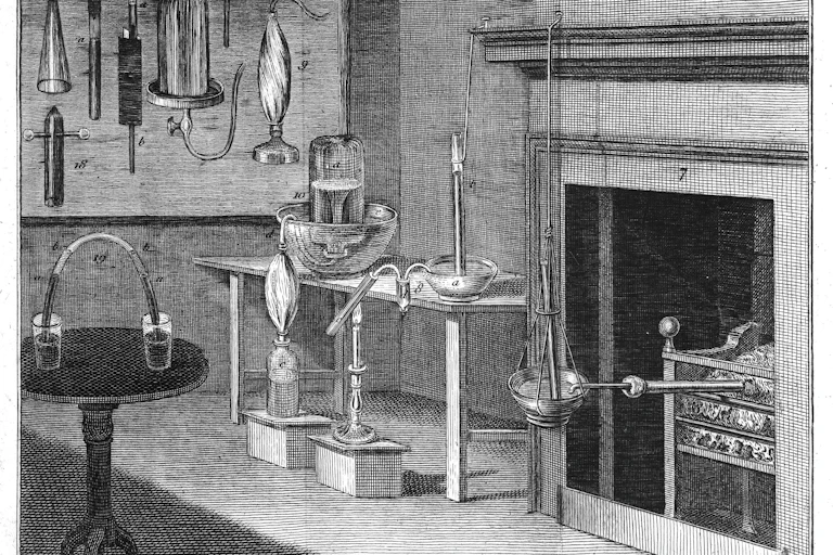 A chemist's set up in the 18th century