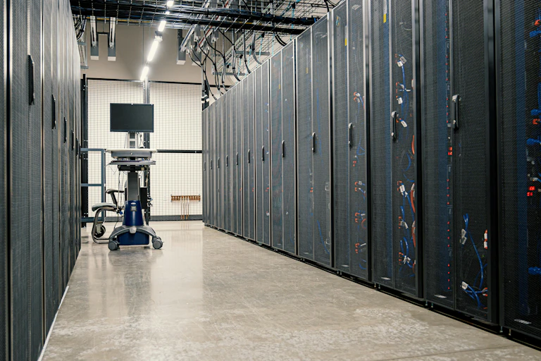 Room full of big cabinets