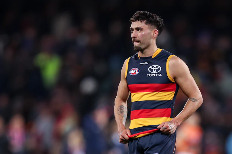 Izak Rankine of the Crows is seen after a game for Adelaide.