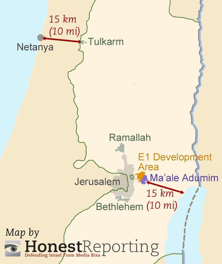 Map of the West Bank.