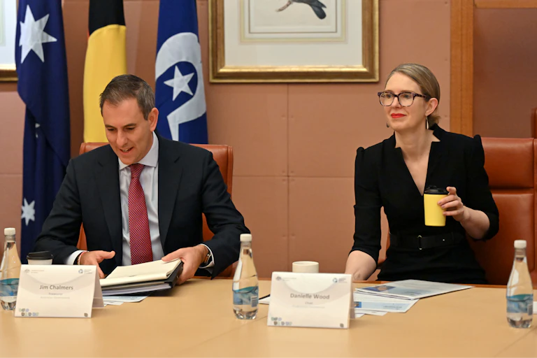 Treasurer Jim Chalmers and Productivity Commissioner Danielle Wood