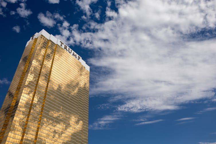 gilded trump high rise hotel in las vegas