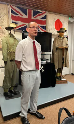 Bob White speaking at the Kohima Museum.