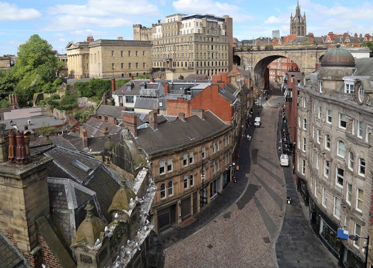 cityscape of newcastle in england