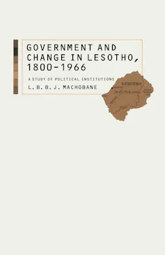 A book cover showing Lesotho as per the map.