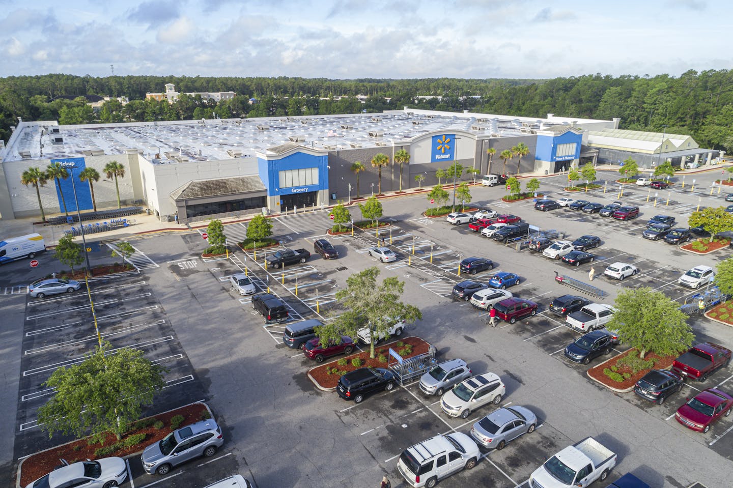 Jacksonville, Florida, Walmart discount department, aerial view