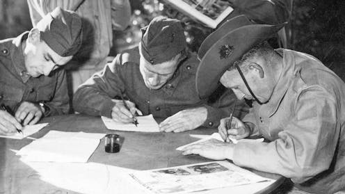 It was lonely during WWII. Those at home and away coped through letters