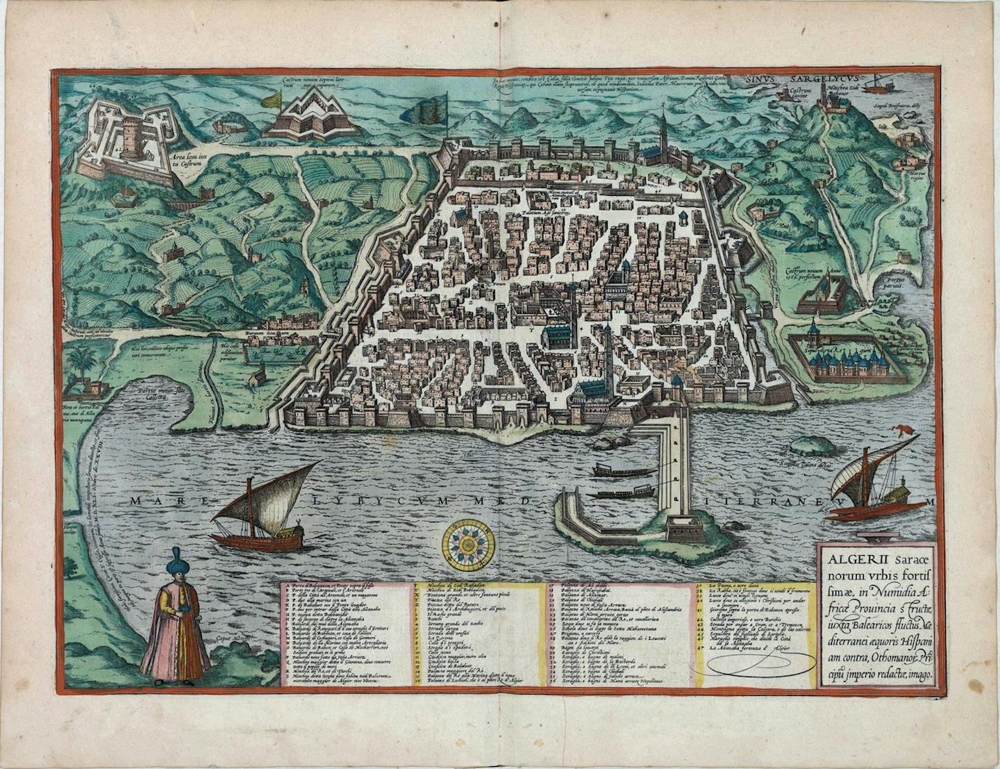 Grabado de Argel realizado por Georg Braun en 1576.