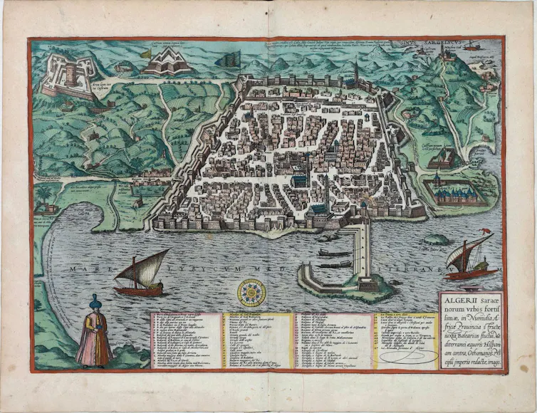 Grabado de Argel realizado por Georg Braun en 1576.
