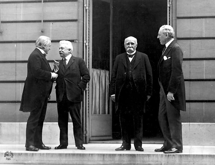 The 'Big Four' at the Versailles conference: Britain's David Lloyd George, Vittorio Orlando of Italy, Georges Clemenceau of France and US president Woodrow Wilson.