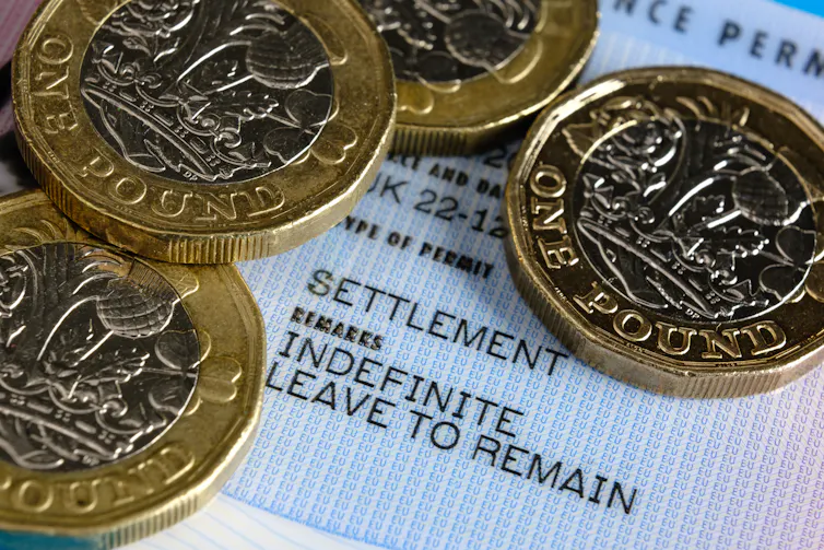 Pound coins on an application form