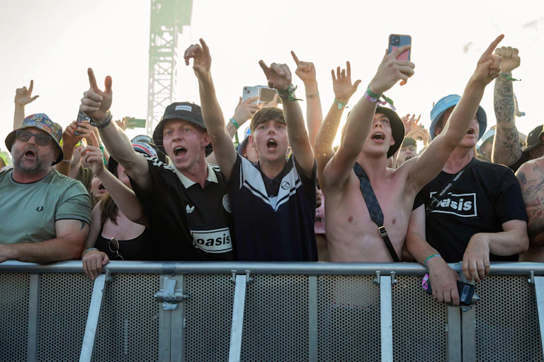 Crowd at Oasis concert in Manchester, July 2025