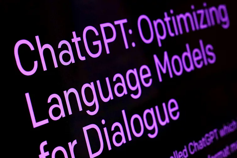 Computer text on a screen says 'optimizing language.'