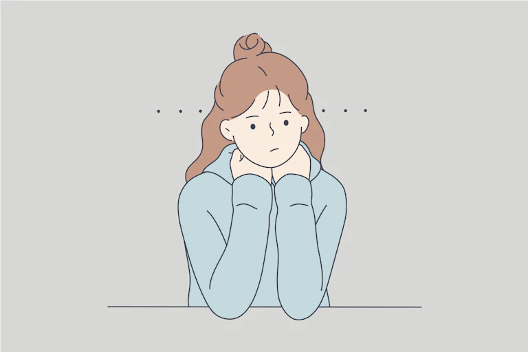 A woman looking bored