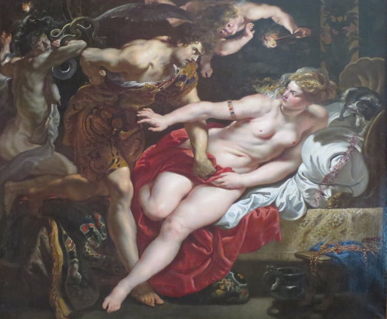 A painting depicting the rape of Lucretia.