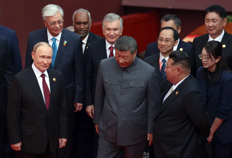 Chinese leaders Xi Jinping hosting other world leaders in Beijing.