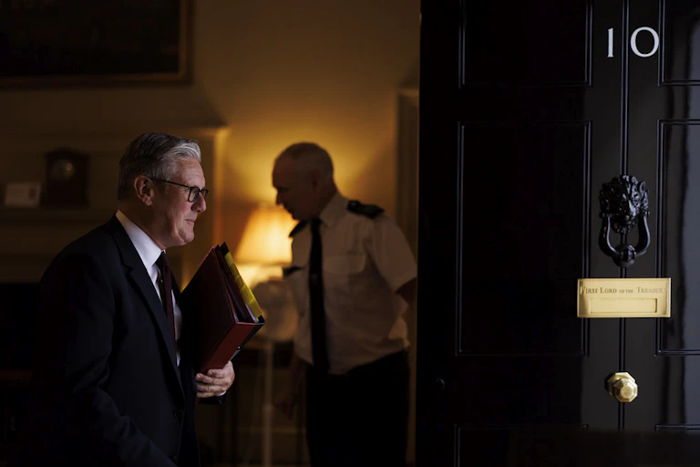 Keir Starmer leaving 10 Downing Street