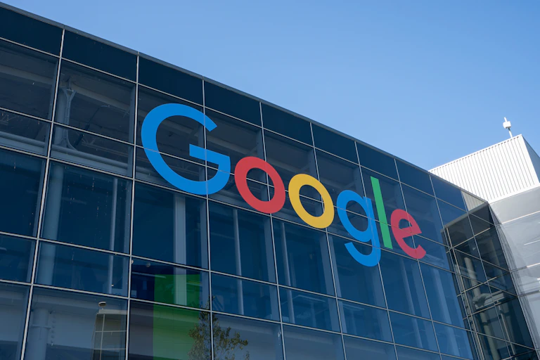 Google logo at HQ in Mountain View