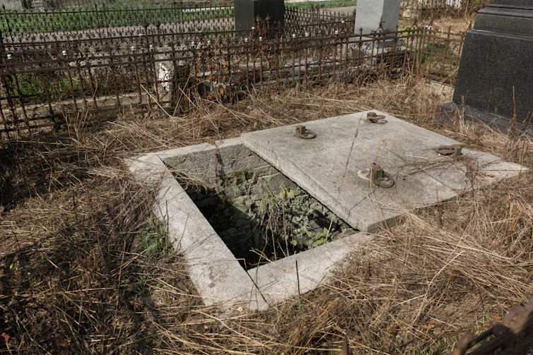 An empty grave.
