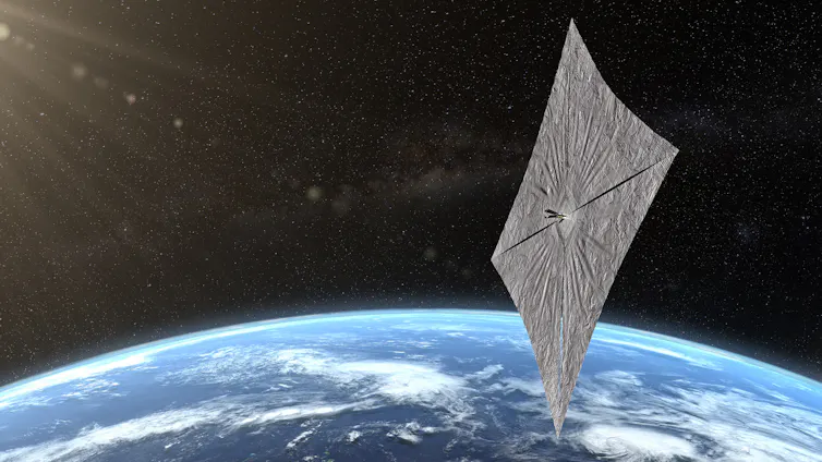 An artist's image of the The Planetary Society's LightSail 2 spacecraft.