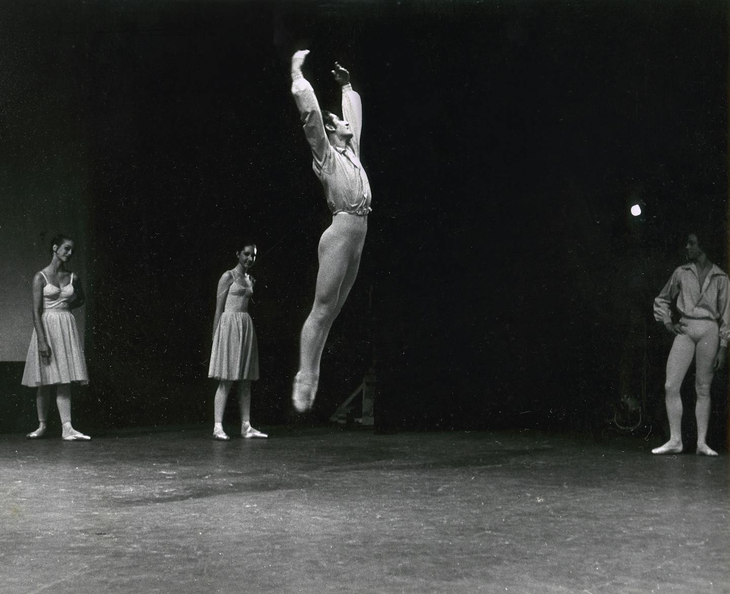 Production photo: Welch jumping.