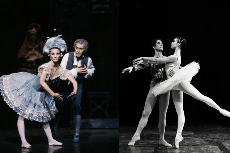 Two photos of the men partnering with women.