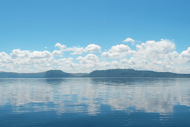 Lake Taupō on a still day.