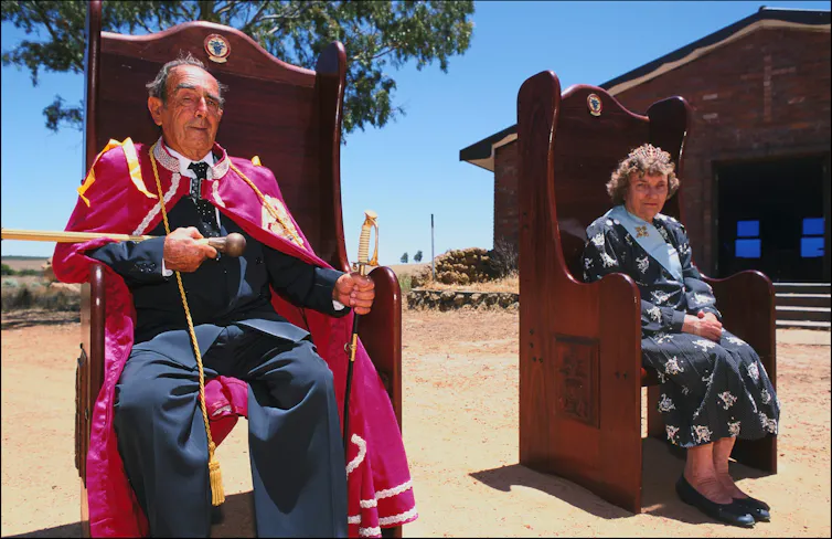 Leonard Casley and his wife