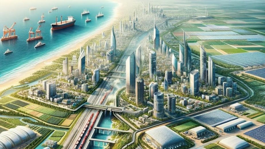 Screenshot of prospectus showing a redeveloped Gaza Strip.