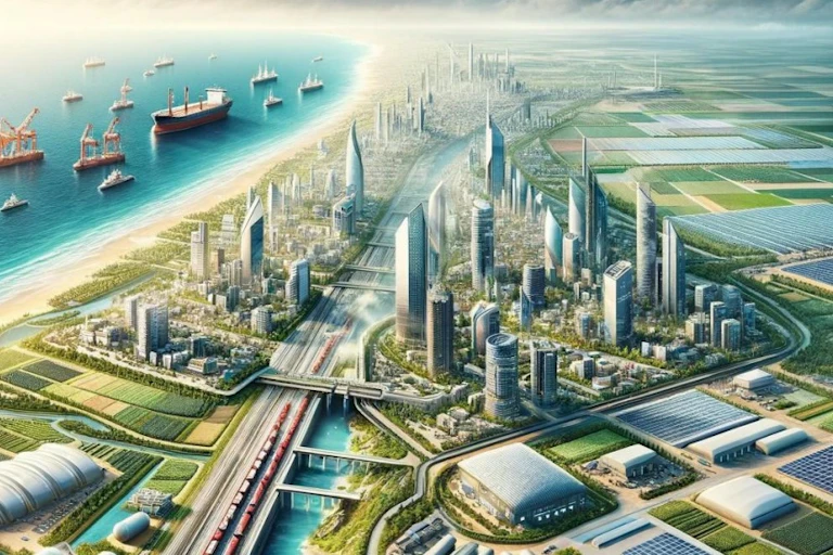 Screenshot of prospectus showing a redeveloped Gaza Strip.